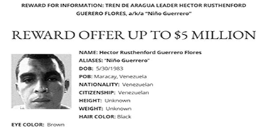 U.S. Department of Justice wanted poster for Guerrero, posted April 2024